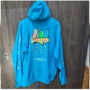 Iguana Zip Up Hoodie Los Algodones Baja Mexico Cotton 90s Blue Size 42 L 44